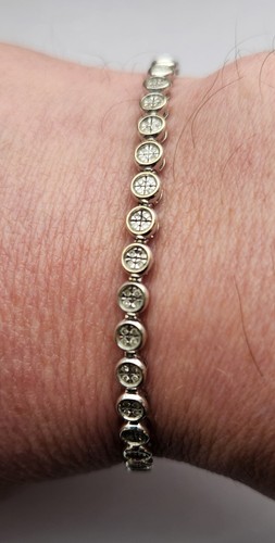14K White Gold 156 Diamonds SI Tennis Bracelet 10.5 Grams Wrist Size Up To 6.75"