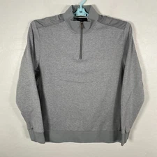 Hugo Boss Sweater Mens XL Gray 1/4 Zip Pullover Cotton Blend Mock Neck Casual