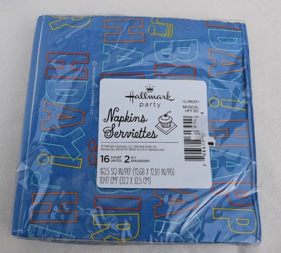 Servilletas servilletas de papel de feliz cumpleaños fiesta sello 2x16 = 32 Foto 3 de 3