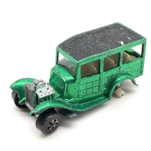 Vintage 1968 Hot Wheels Redline '31 Ford Classic Woody Green USA Hot Rat Rod Car