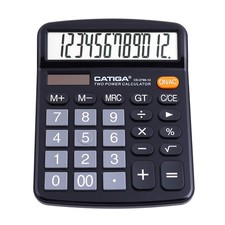 CATIGA 12 Digits Desktop Calculator with Large LCD Display and zzzz-s, Black