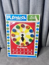VTG Playskool Wooden Play Clock Learn Count Tell Time Homeschool Educational