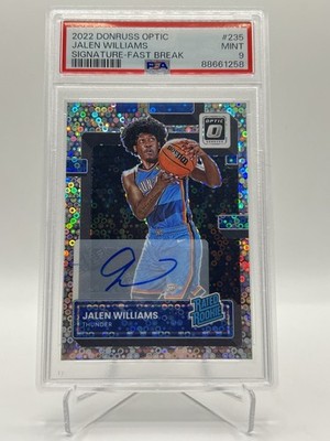 2022-23 Donruss Optic Jalen Williams Rated Rookie Fast Break Auto PSA 9