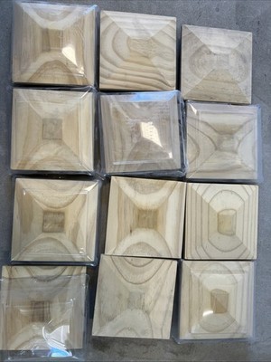 12 Pcs. Home Depot Pyramid Pressure Treated Pine Post Cap 4'' x 4'' 1007 847 291