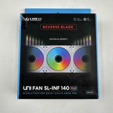 Lian Li UNI FAN SL-INF 140 RGB 140mm Case Fan-Reverse Blade, Wired, White