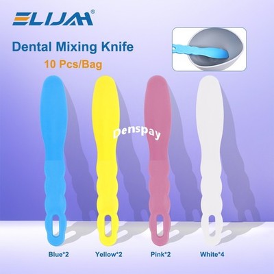 5Pcs Dental Plaster Mixing Spatula Plastic Blue For Impression Material Alginate