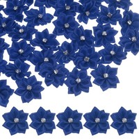 "150Stk Satinbandblumen 1,2\" Stoffblumen FüR Bastelarbeiten Diy [Dunkelblau]"