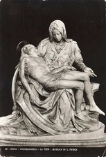 Postcard RPPC Michelangelo Sculpture Jesus and Mary at Mount Golgotha  Pietà 