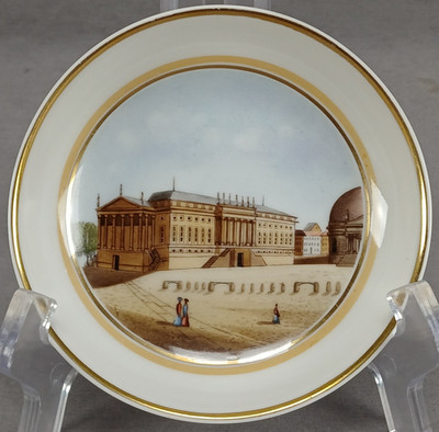 Late 19th Century KPM Berlin Hand Painted Das Königliche Opernhaus Saucer 