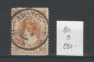 Nederland 80 Wilhelmina 10 Gld VFU/gebruikt CV 850 € pracht exemplaar !