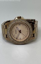 Fossil Rose Gold Tone Rhinestone Model AM-4454 Wristwatch 98.5g