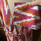 Talbots Linen Beach Cover Size M, White Magenta And Orange Design — photo 3