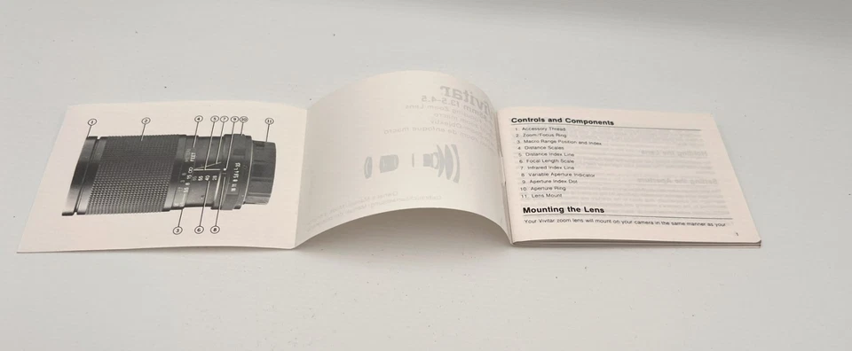 Vintage Vivitar 28-85mm f3.5-4.5 macro zoom lens Instruction Manual Guide - Image 3 of 3