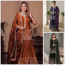 PUNJABI SHARARA PLAZZO KURTI PLAZZO SALWAR KAMEEZ SUIT WOMEN READY MADE DESIGNER