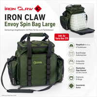 Iron Claw Envoy Spin Bag Large KöDertasche Inkl. 6 Boxen Angeltasche Spinnangeln
