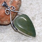 Aquamarine 925 Silver Plated Gemstone Handmade Handmade Pendant 2.5" AU u434