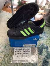 DS 2025 Adidas Superstar II Low Core Black Signal Green Men  s Sz 9