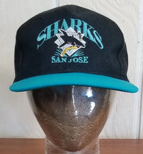 NHL San Jose SHARKS Hockey Signatures Vintage YoungAn Adj. Hat Logo Cap M/L