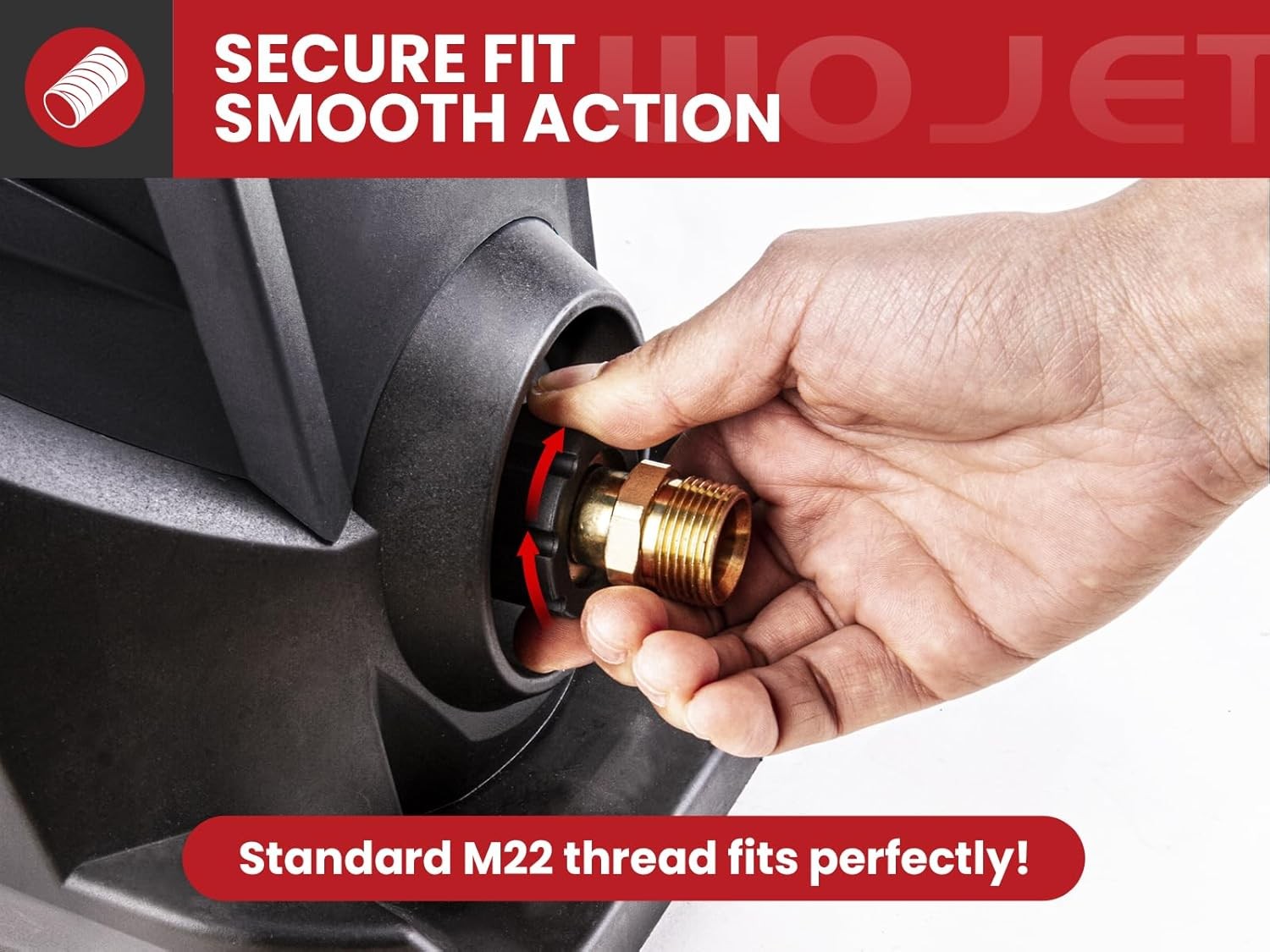 WOJET Pressure Washer Adapter, M22 15mm Female Thread to 14mm Male Gold 