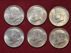 Lot of (6) JFK Kennedy 50 Cents Half Dollars 90% Silver US Coins Circulated VGC