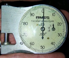 VTG B.C. Ames Pocket Thickness Measure Gauge USA Made & Leather Pouch