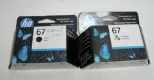 Set of 2 - HP 67 Black  Tri Color Ink Cartridge for DeskJet 1255, 2700, 4100