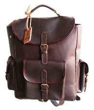 Challenger Full Grain Dark Brown Leather Backpack Multipurpose Travel Bag