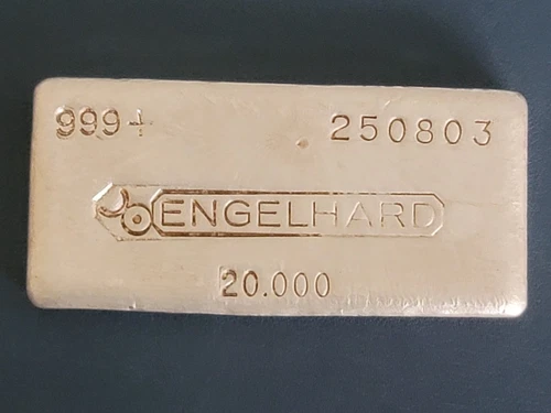 VINTAGE Engelhard 8th Series Canadian Bull 20oz SILVER Bar less than 750 mint!!