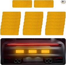 20 PCS Car Reflective Stickers, Intense Reflective Waterproof Adhesive Yellow