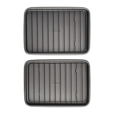 Set of 2 Nonstick Steel 9" x 6.2" Toaster Oven Mini Baking Sheets with Racks,...