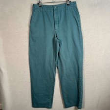 Sunday Best Womens Size 10 Organic Cotton Pants Teal Blue Straight Leg