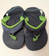 CROCS KIDS WAVE SANDAL FLIP FLOPS SHOES Blue Green Toddler Size C 8/9