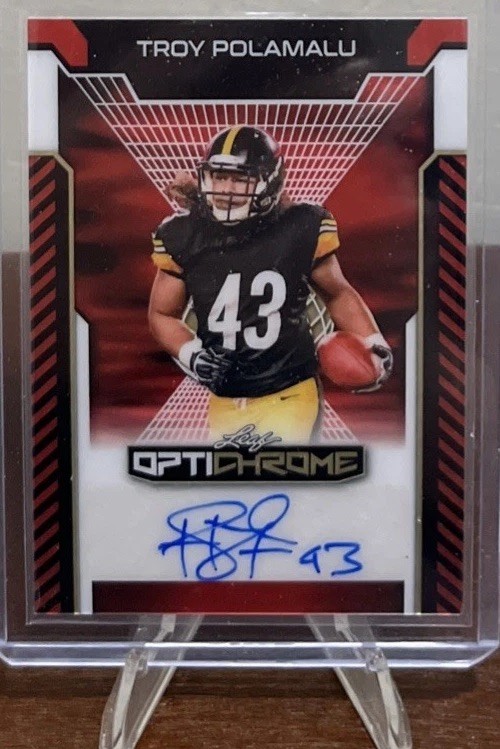 1/1🔥2025 Leaf Optichrome Troy Polamalu Auto 1/1 #BA-TP1