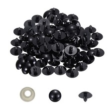 30mm Safety Eyes, 100 Set Plastic Craft Eyes with Washers, Black