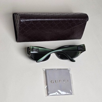 Gucci Sunglasses 1999 Vintage Green Olive Rectangle GG 2456/S E6K