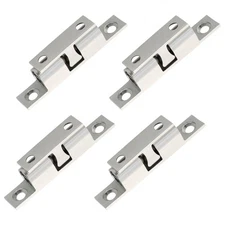 4 Pcs Double Roller Catch Cabinet Latches 47mm Adjustable Tension Door Silver
