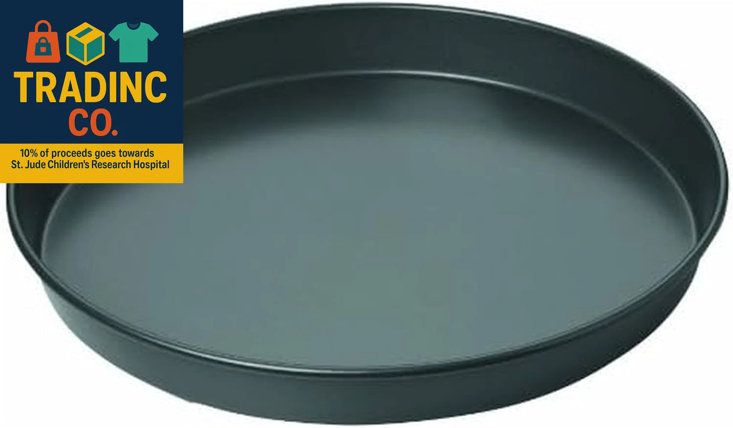 14-Inch Deep Dish Pizza Pan, Nonstick Carbon Steel Bakeware for Chicago-Style Pi