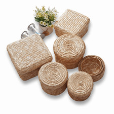 Natural Straw Woven Storage Basket Cosmetic Storage Container  Cosmetic Storage