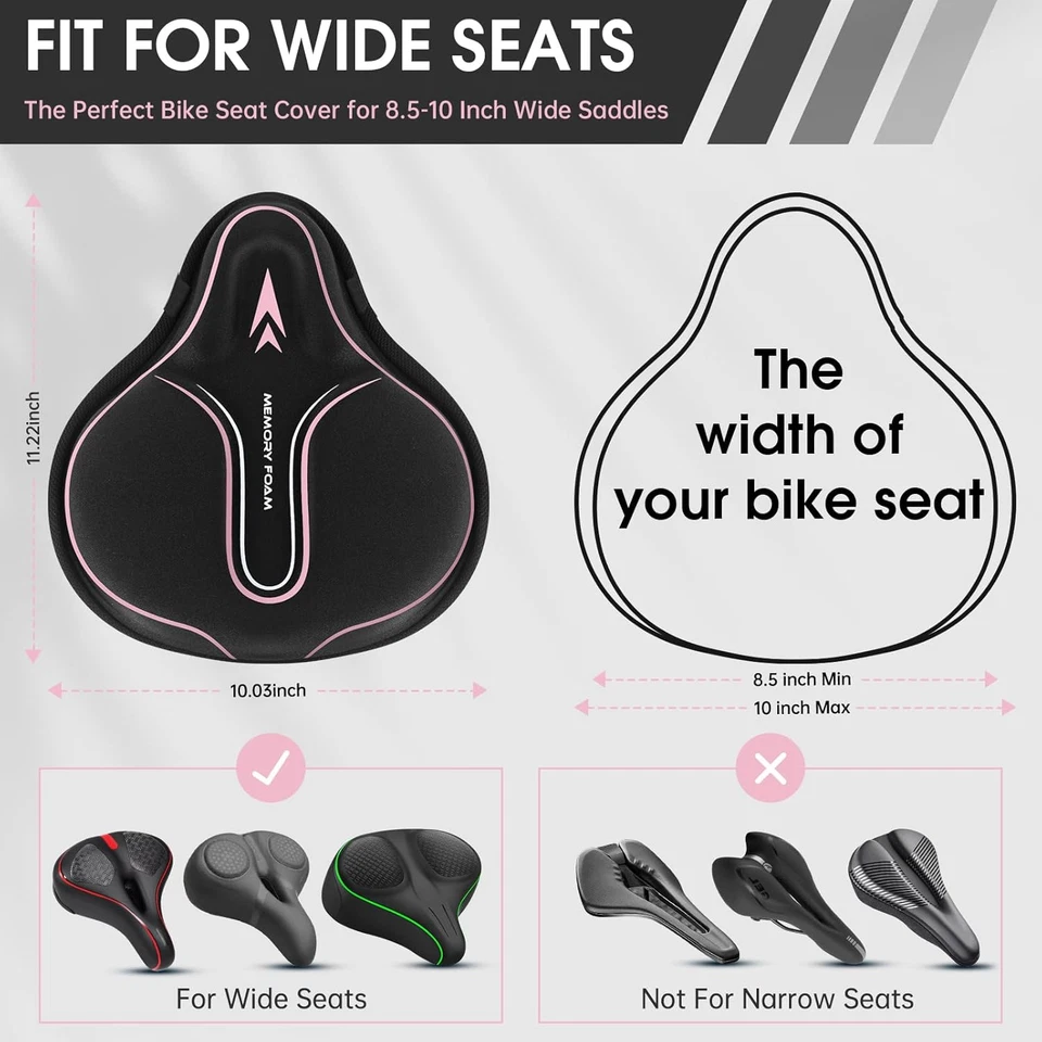 Nueva funda de asiento de bicicleta grande para hombre y mujer comodidad, funda de cojín de asiento de bicicleta, almohadilla Foto 3 de 4