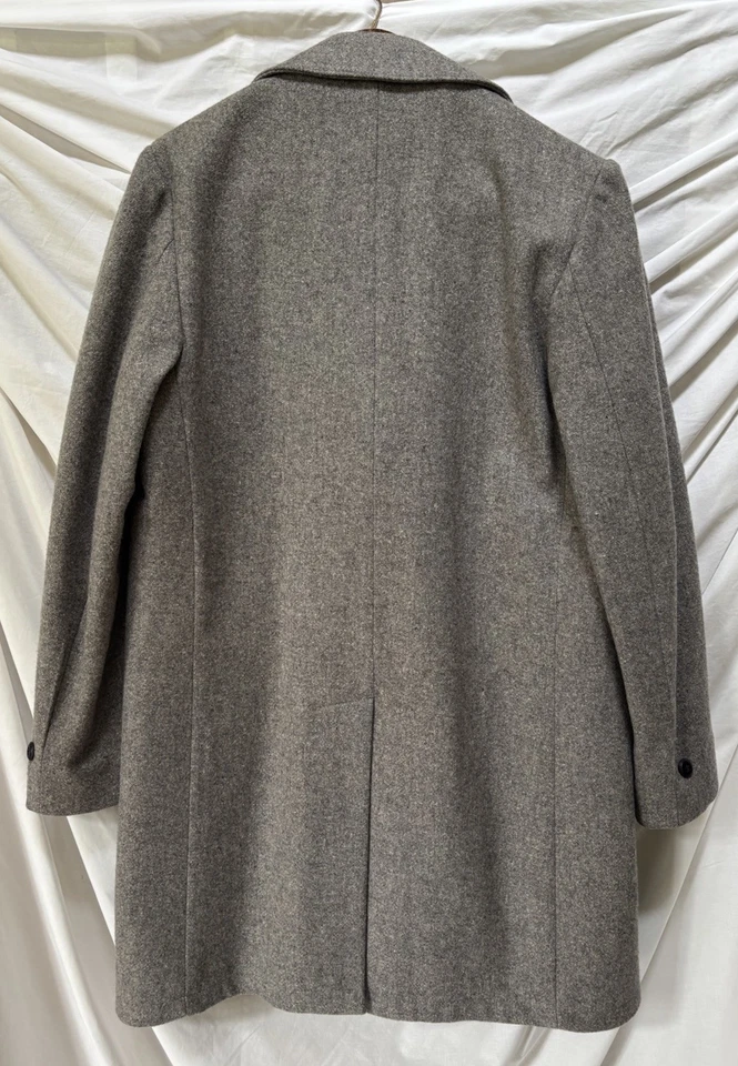 Vtg JOHN WEITZ Gray Wool Tailored Overcoat Coat 40 Long - Image 3 of 4