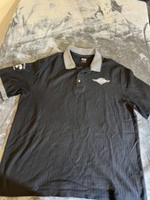 Vintage Harley-Davidson Black and Gray Polo Shirt with Embroidered Logo Sz XL