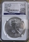 2002 MS69 Silver Eagle Early Production Struck In 2001 Mercanti NGC - MES Spots