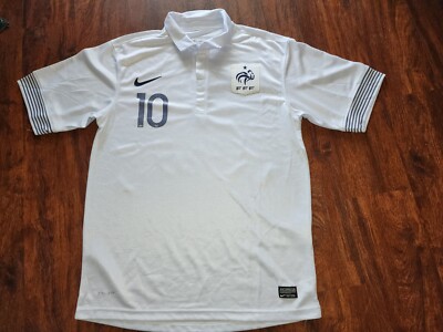 NIKE MEN'S FRANCE 2012 BENZEMA #10 AWAY JERSEY POLO SHIRT PULLOVER