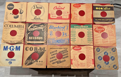 Vintage 78 RPM Record Album Sleeves~15 Different ~ Various Labels ~ Very Old
