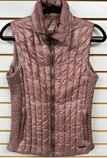 Calvin Klein Performance Women's Small Vest Down Filled Puffer Pockets Mauve
