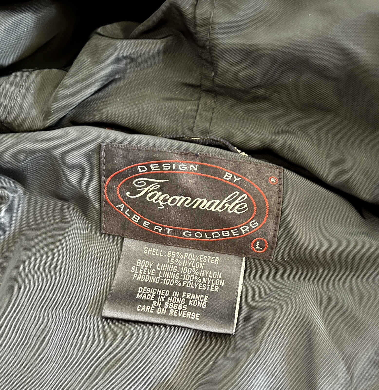 Faconnable Red Water Resistant Drawstring Hooded … - image 3