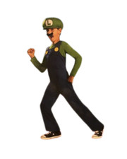 Super Mario Bros. Brother Luigi Green Classic Child Costume Medium 8-10 