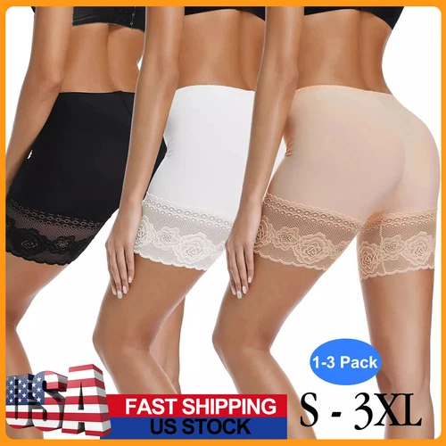 Women's Lace Slip Shorts Anti Chafing Panties Underwear Under Dresses Boyshorts - Picture 1 of 32
