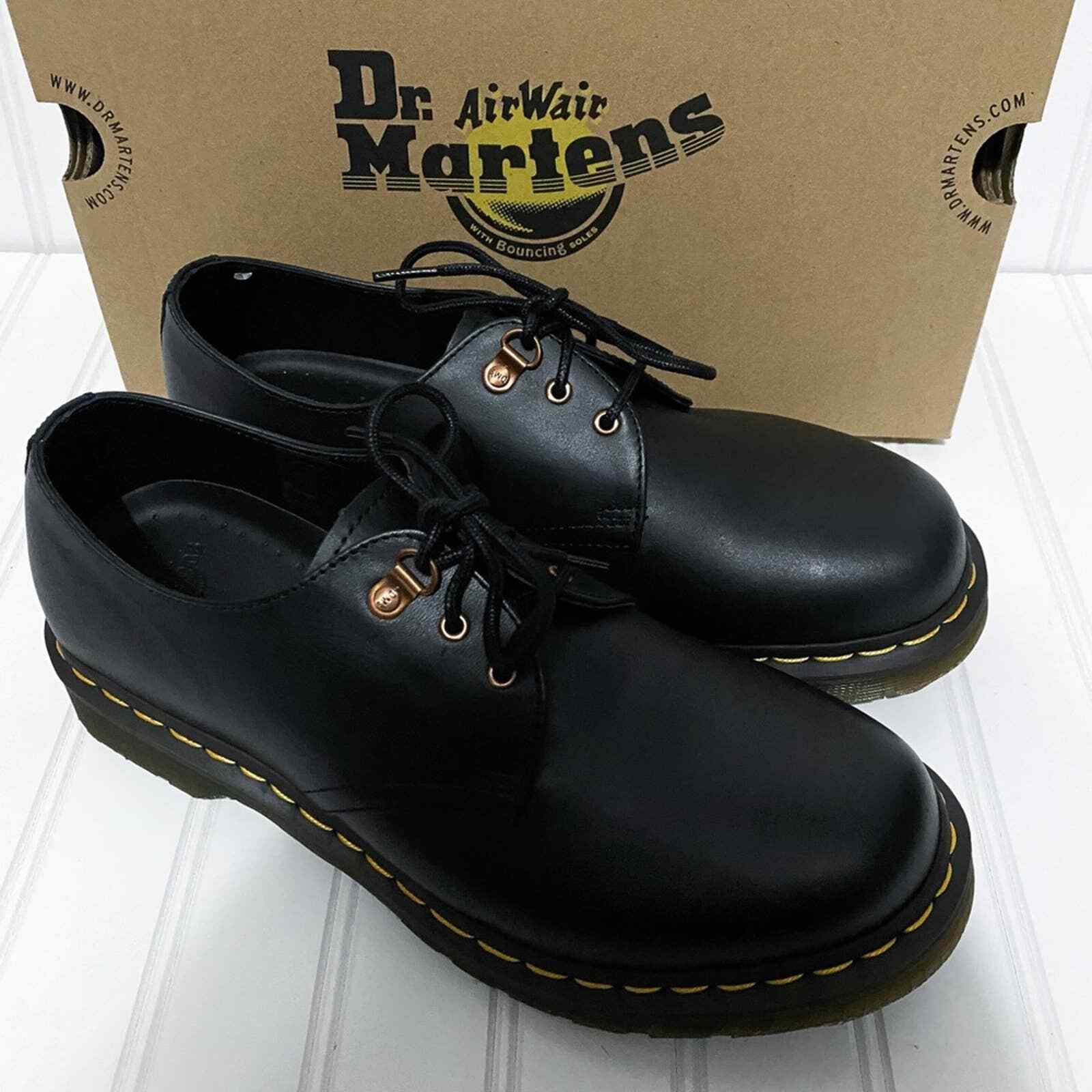 Dr. Martens 1461 HDW Black Wanama Leather Rose Gold Ankle Shoes Boots Docs  | eBay