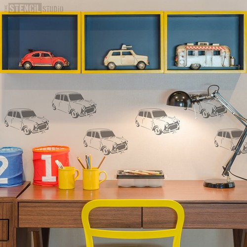 Mini plantilla de pared reutilizable para coche para decoración de habitación infantil - plantilla de arte de pared 10175 - Imagen 2 de 12